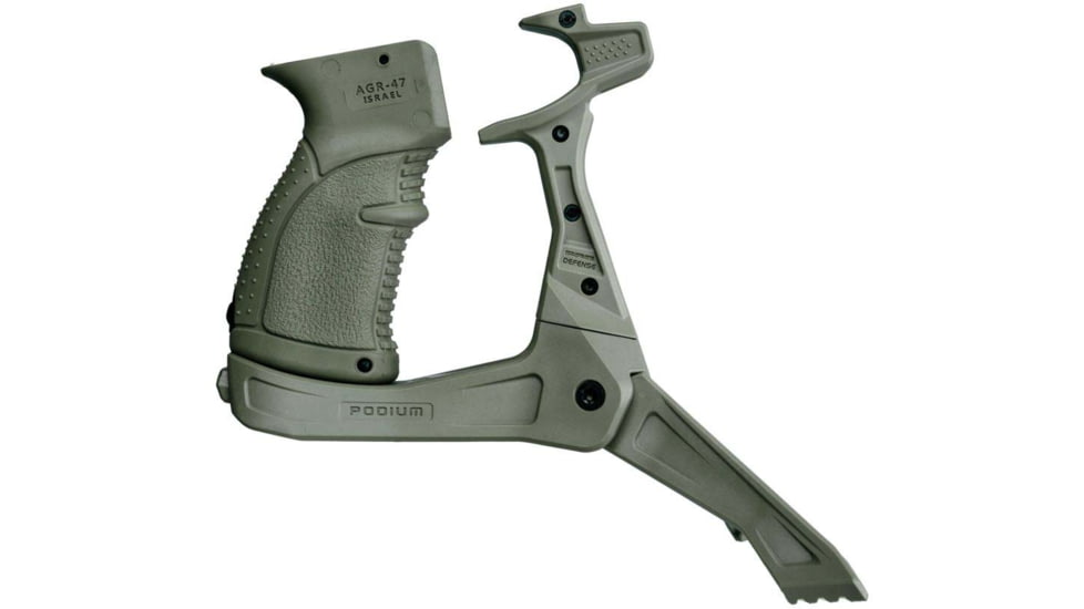 FAB Defense AK-47 Quick Deployment Bipod with Integrated AGR-47 Pistol Grip, OD Green, FX-AKPODG