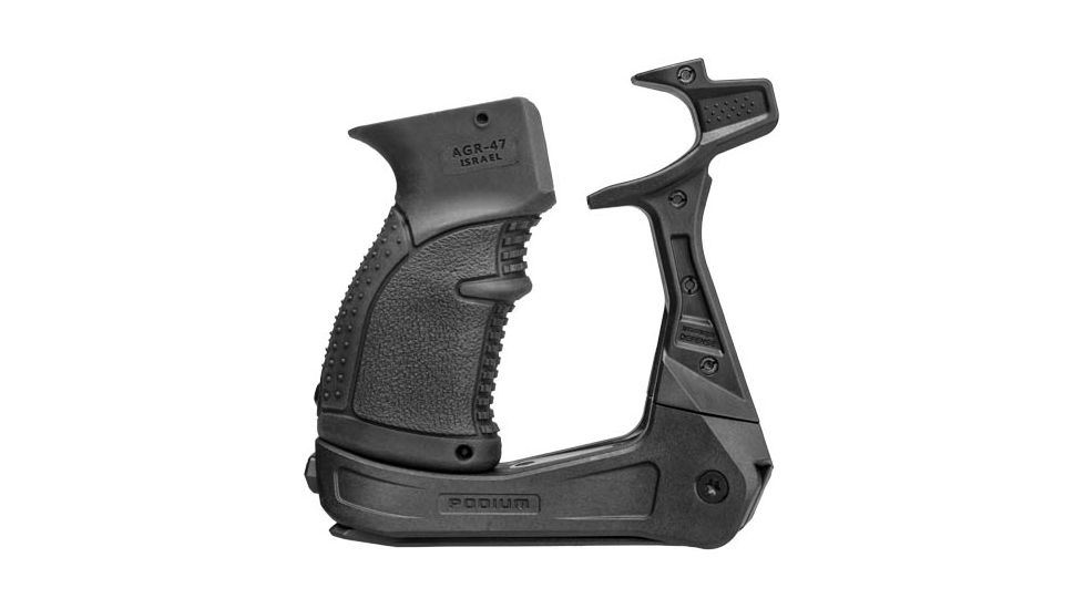 FAB Defense AK-47 Quick Deployment Bipod with Integrated AGR-47 Pistol Grip, Black, FX-AKPODB