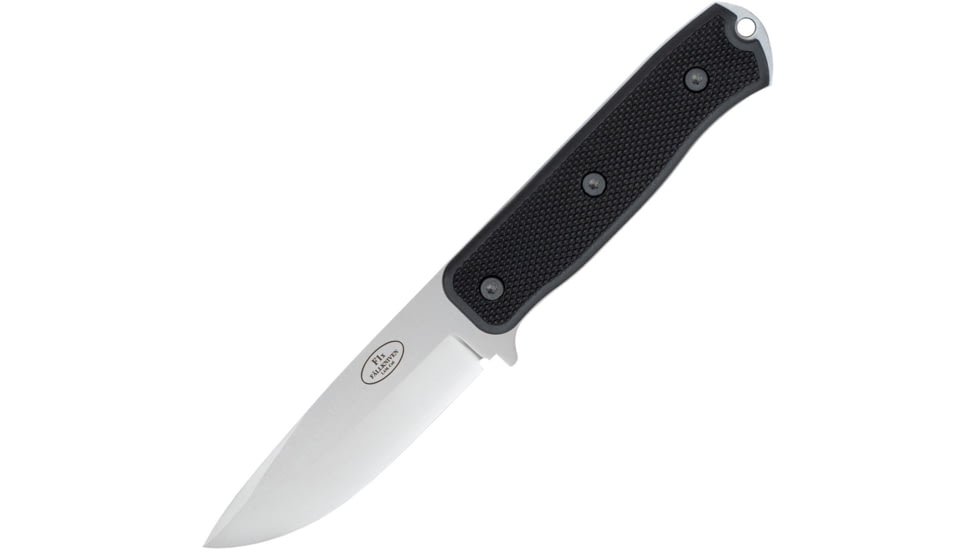 Fallkniven F1x Survival Knife, 4 satin finish laminate cobalt steel blade, Black textured thermorun handle, F1X
