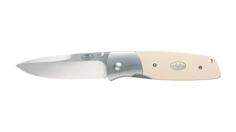 Fallkniven PXL Folder Folding Knife,Steel Drop Point, Ivory Micarta Handle FN34