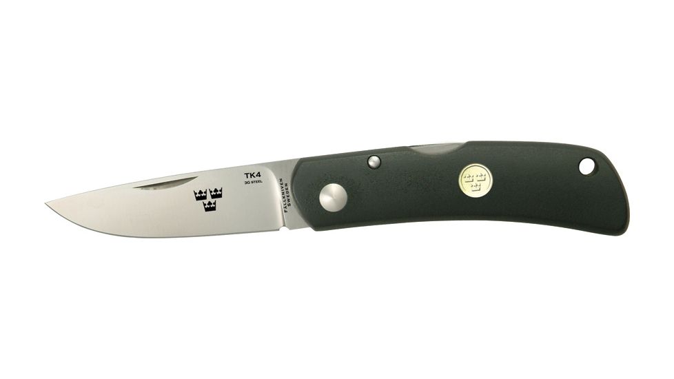 Fallkniven Tre Kronor Folder Folding Knife,Laminate Powder Steel Blade, Black Zytel Handle FNTK4