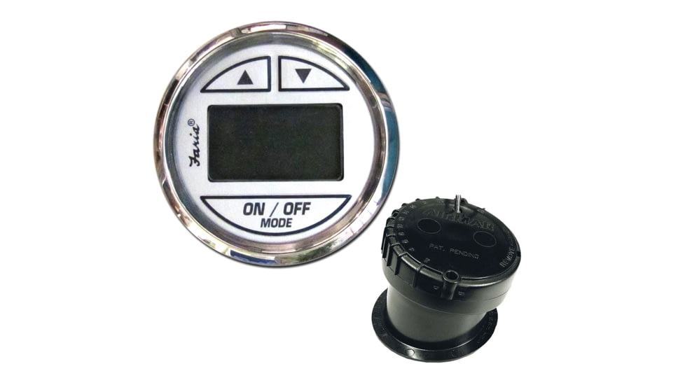 Faria Beede Instruments 2" Depth Sounder w/In-Hull Transducer - Chesapeake White - Stainless Steel Bezel 74541