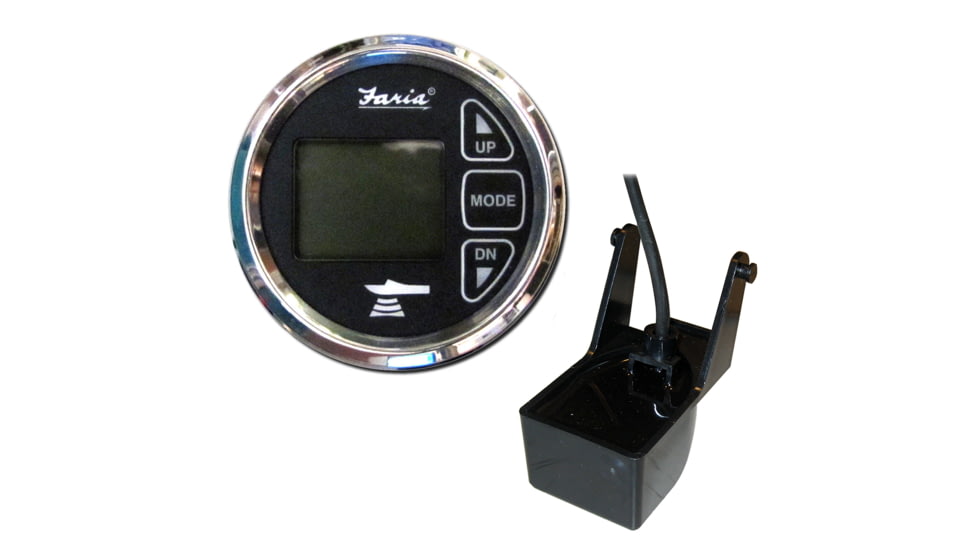 Faria Beede Instruments 2&quot; Dual Depth Sounder w/Air &amp; Water Temp Transom Mount Transducer - Chesapeake SS Black 74662