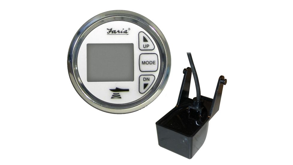 Faria Beede Instruments 2&quot; Dual Depth Sounder w/Air &amp; Water Temp Transom Mount Transducer - Chesapeake SS White 74664