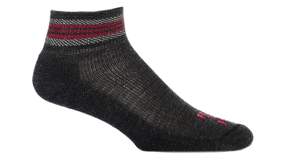 Farm To Feet Ballston Spa 1/4 Crew Striped Hiker Sock - Men's-Charcoal/Formula One-Large