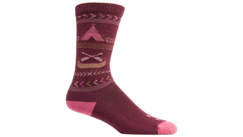 Farm To Feet Franklin Camp Crew Sock - Womens-Zinfandel/Carmine-Medium
