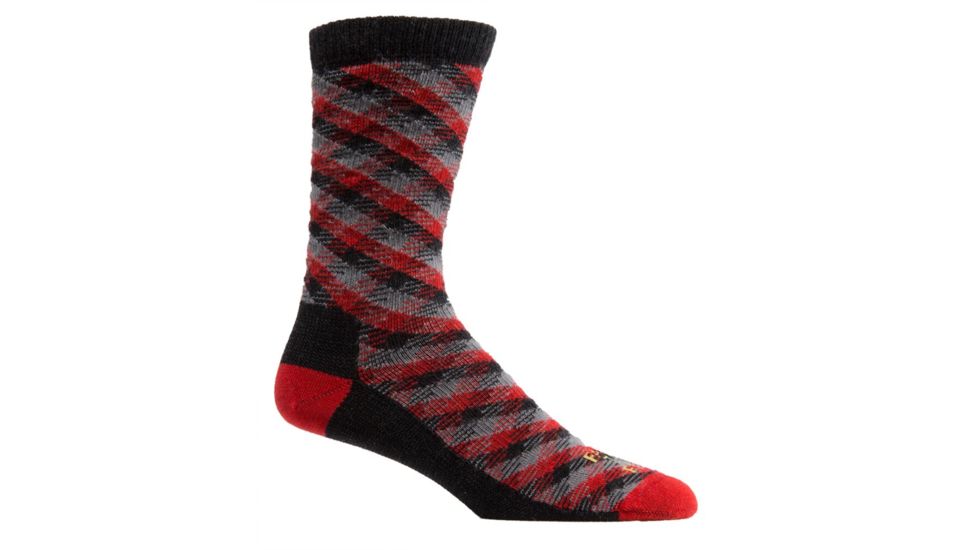 Farm To Feet Kensington Diagonal Buffalo Check Sock - Men's-Platinum/Formula One-Large