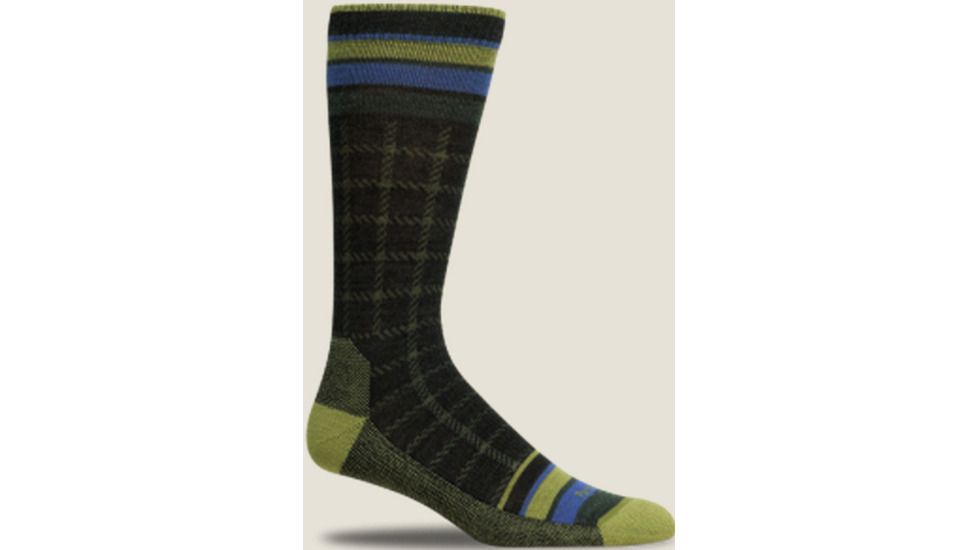 Portland Light Weight Crew Sock - Mens-Charcoal/Woodbine-X-Large