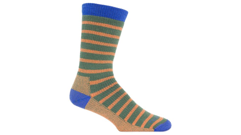 Farm To Feet Rock Springs Striped Traditional Hiker Sock - Men's-Sycamore/Carrot-X-Large