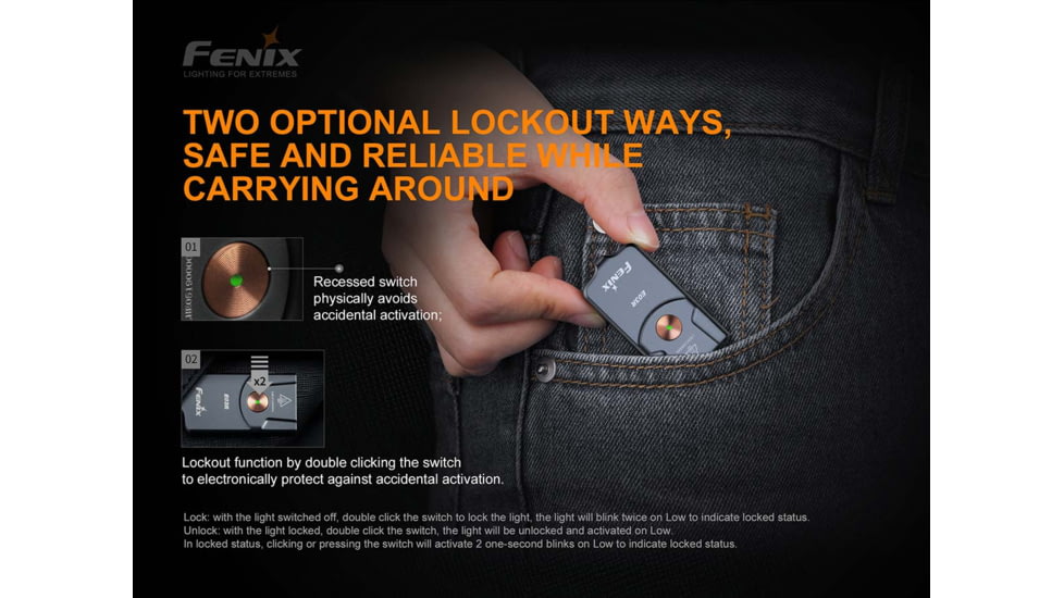 Fenix E03 R Keychain Flashlight, E03RKCGY