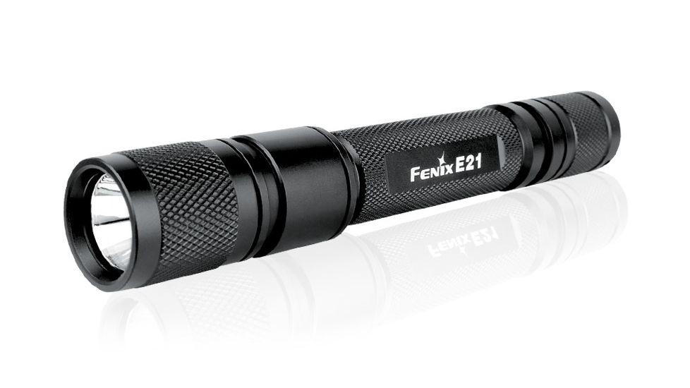 Fenix E21 170 Lumens Flashlight with Battery, Black, 170 E21R4BK-B
