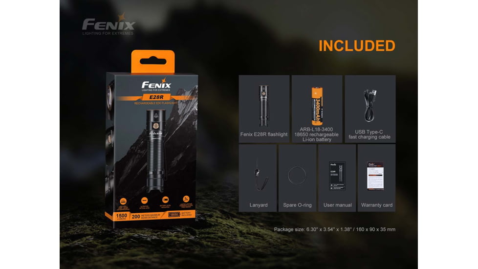 Fenix E28 R Rechargeable Flashlight, E28R