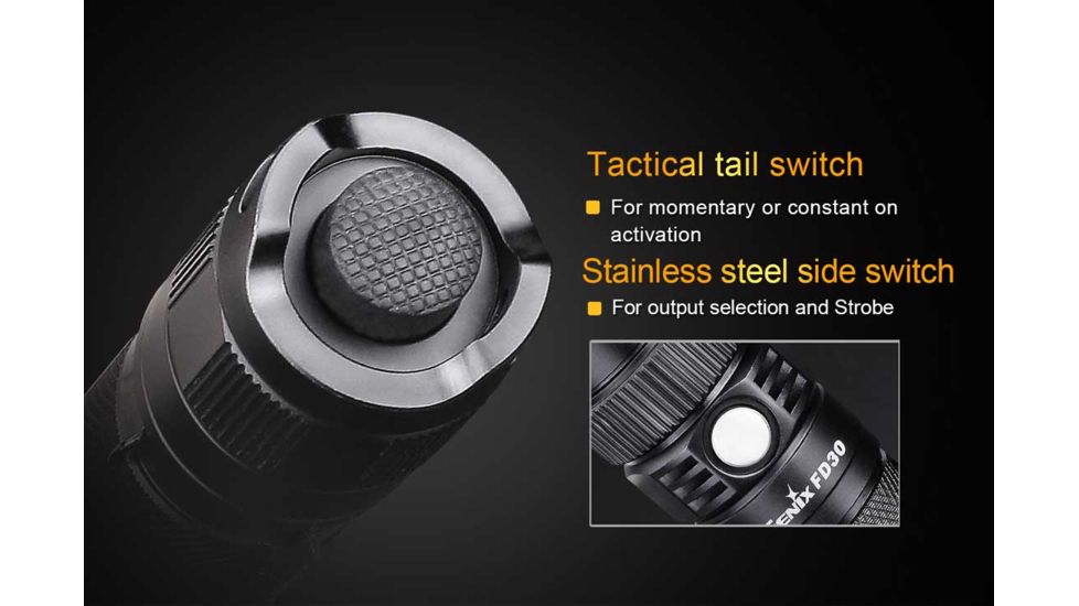 Fenix FD30 Focus Flashlight, 900 Lumens, Black FD30HIBK