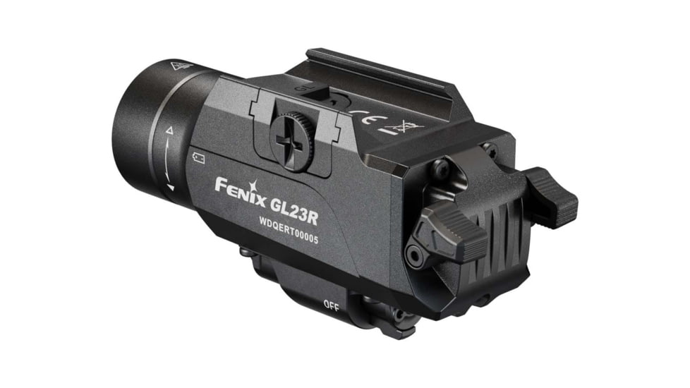Fenix GL23R, Weapon Light, White LED with Green Laser, 1,200 Lumens, 3.43 Long, Fits GLOCK and 1913 Rails, Includes Rechargeable 18350 Battery and USB Type-C Charging Cable