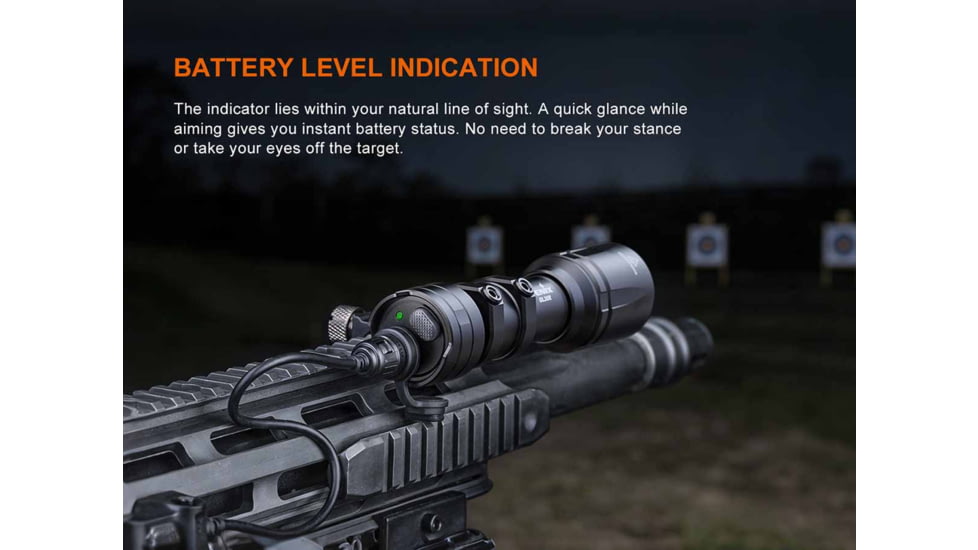 Fenix GL30R, Weapon Light, 800 Lumens, 5.77 Long, Fits 1913 Rail, Includes Rechargeable 18650 Battery and USB Type-C Charging Cable