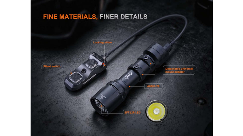 Fenix GL30R, Weapon Light, 800 Lumens, 5.77 Long, Fits 1913 Rail, Includes Rechargeable 18650 Battery and USB Type-C Charging Cable