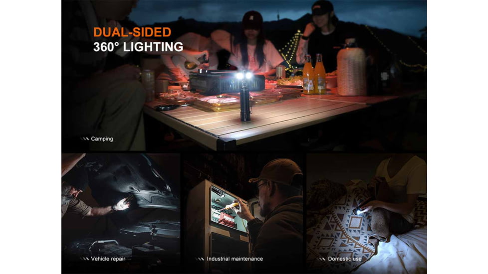 Fenix LD35R, Flashlight, White/Red/Blue LED, 1,800 Lumens, Anodized Finish, Black, Includes Rechargeable 18650 Battery and USB Type-C Charging Cable