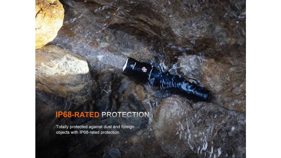 Fenix PD36R ACE, Flashlight, White LED, 3,000 Lumens, Anodized Finish, Black, Includes Rechargeable ARB-L21-5000 Battery and USB Type-C Charging Cable