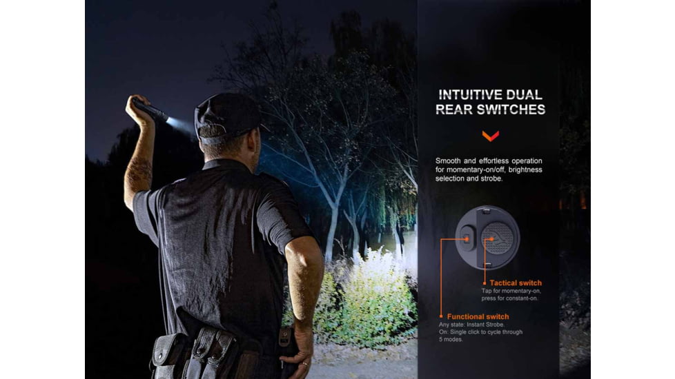 Fenix PD36R PRO, Flashlight, White LED, 2,800 Lumens, Anodized Finish, Black, Includes Rechargeable ARB-L21-5000 Battery and USB Type-C Charging Cable