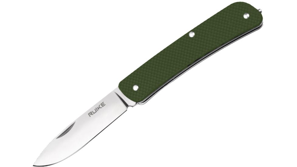 RUIKE L11 Folding Knife, 3.38in, 14C28N Stainless Steel, Clip Point, Plain Blade, G10 Handle, Green, L11-G