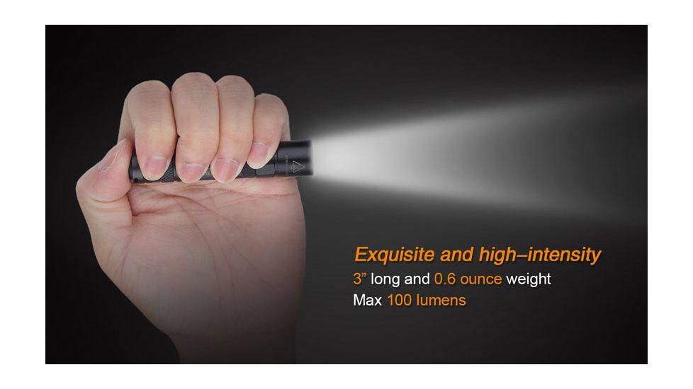 Fenix LD Series Flashlight w/battery 100 Lumens-black, black LD02E2BK-B