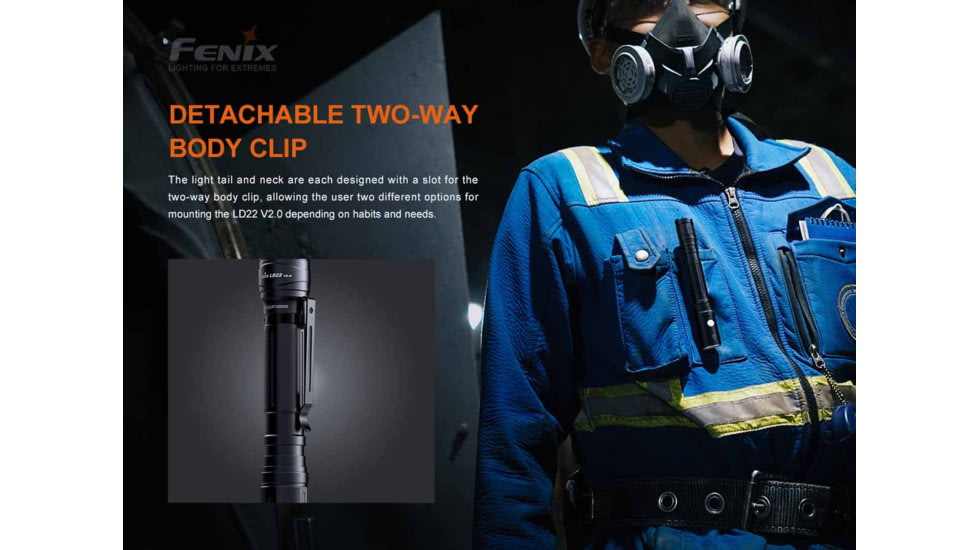 Fenix Lighting LD22 V2.0 800 Lumens Luminus SST20 WXS LED Flashlight, Black, LD22V2BK
