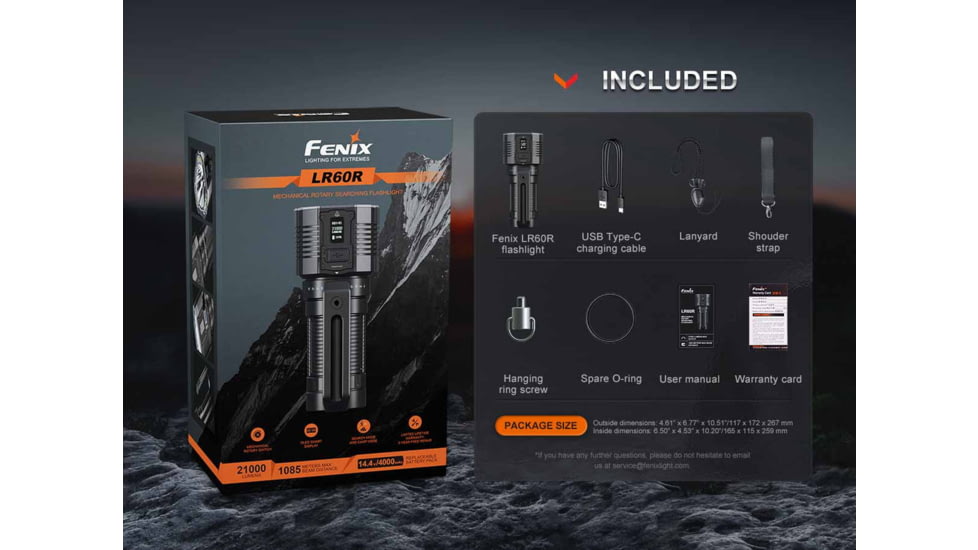 Fenix Lighting LR60R Lithium Ion 21000 Lumens Flashlight
