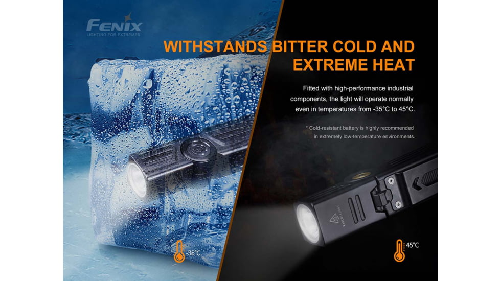 Fenix Lighting WT25R Lithium Ion 1000 Lumens CREE XP-L HI LED Flashlight, Black, WT25RXBK