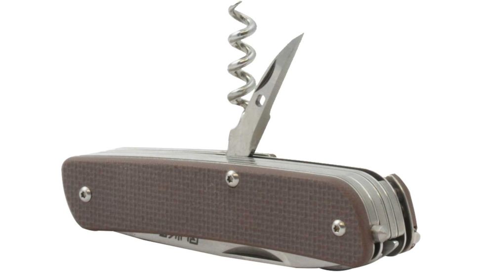 RUIKE M51 Multifunction Knife, 2.79in, 14C28N Stainless Steel, Clip Point, Plain Blade, Brown, M51-N