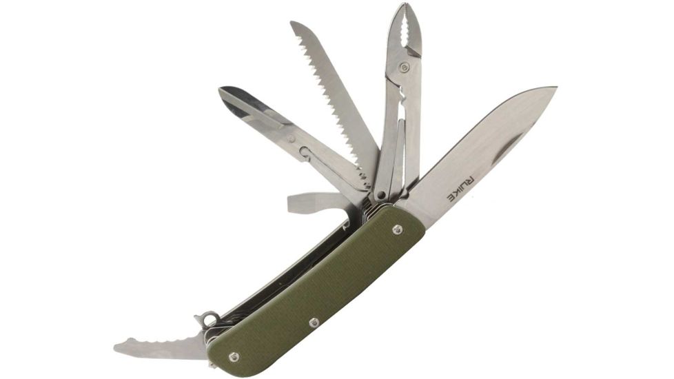 RUIKE M51 Multifunction Knife, 2.79in, 14C28N Stainless Steel, Clip Point, Plain Blade, Green, M51-G