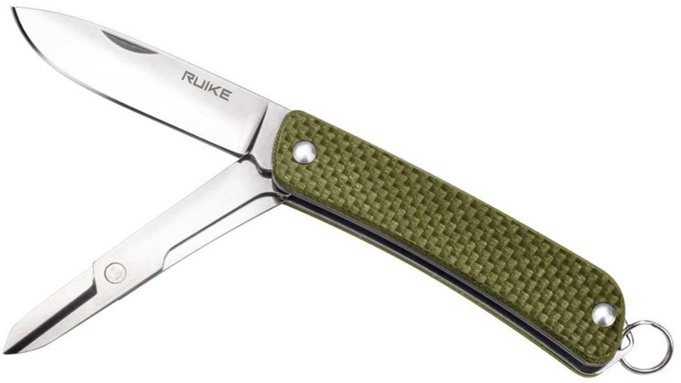 RUIKE S22 Multifunction Knife, 2.1in, 14C28N Stainless Steel, Clip Point, Plain Blade, Green, S22-G