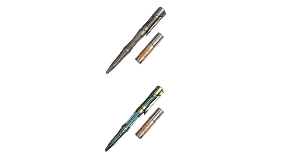 Fenix T5 Ti Tactical Pen and 15th Anniversary Limited Edition LED Flashlight Set, Space Grey, Storm Blue