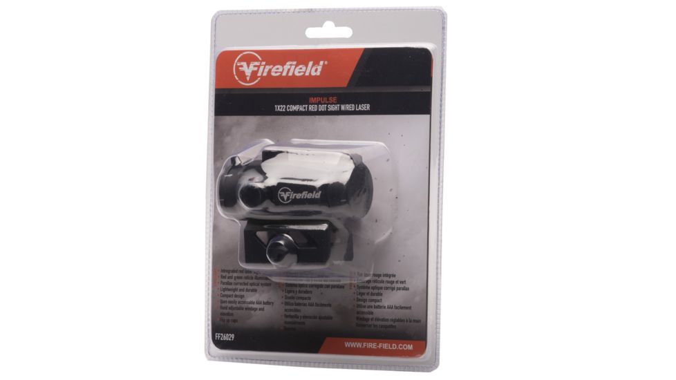 Firefield Impulse 1x22 Compact Red Dot Sight w/Red Laser, Black, FF26029