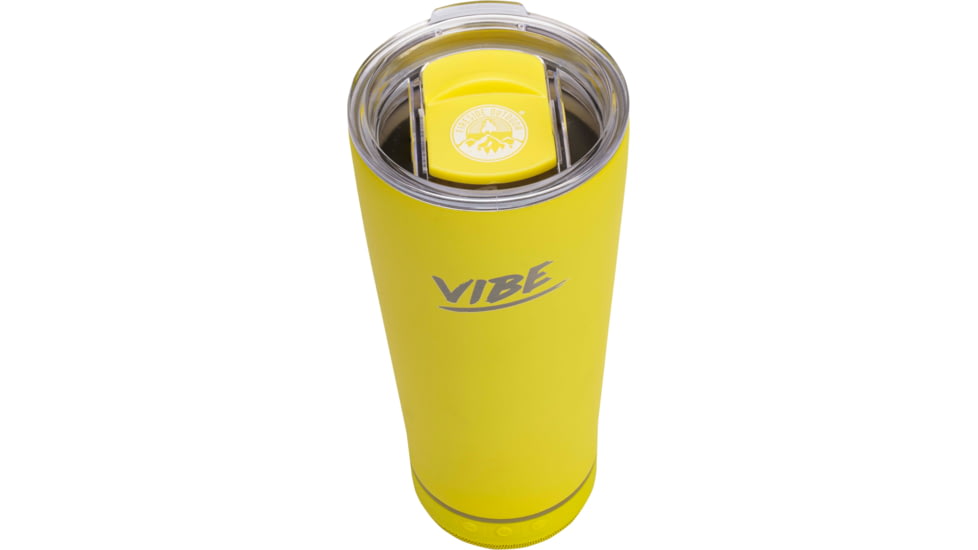 Fireside Outdoor Vibe Tumbler With Water-Resistant Bluetooth Speaker, Yellow, VIBE-18-YEL
