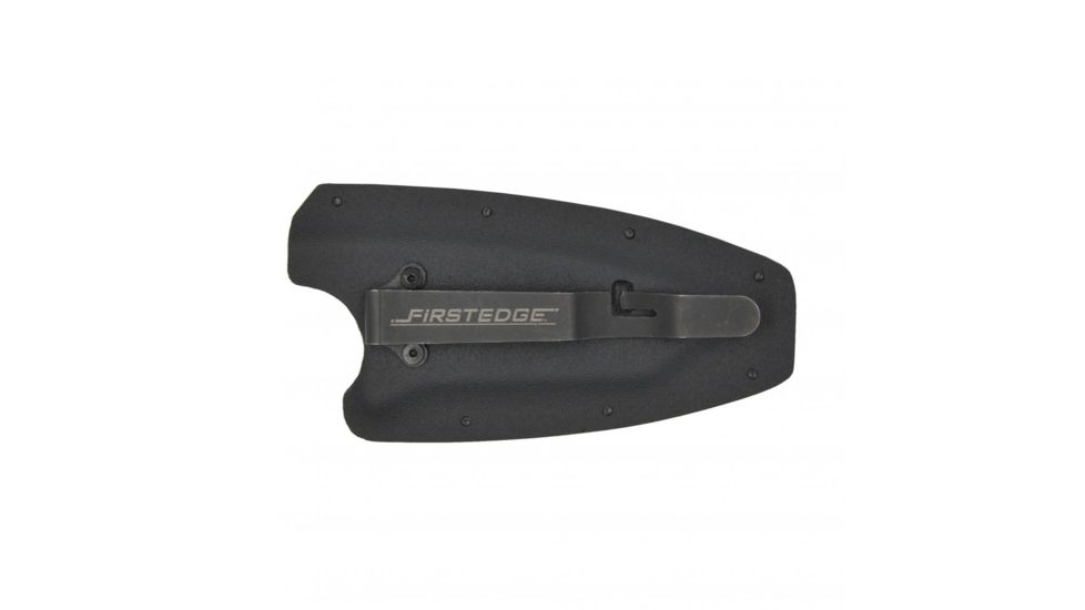 First Edge HR-1 Ryan Hoover Droppoint Fine Edge Fixed Blade Knife, Elmax Oxide Blade, Black, Droppoint Full Size, 4150