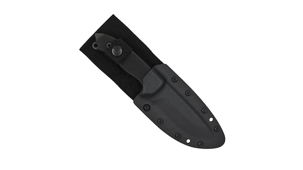 First Edge Tactical Fixed Blade Skinner Fine Edge, Elmax Bead Blast Blade, Coarse Black 6050-BBB