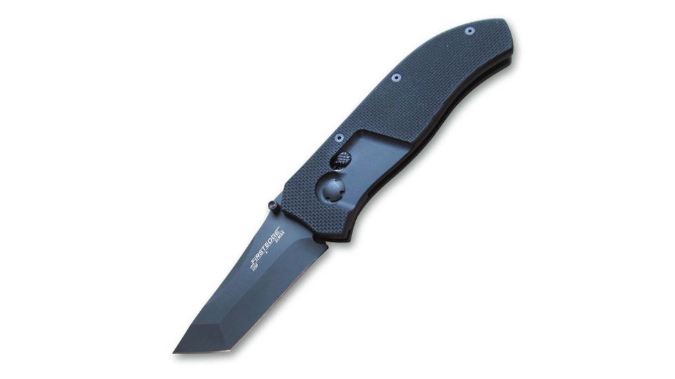 FirstEdge TrackLock Tanto Automatic Folder, Plain Edge, Black 1450
