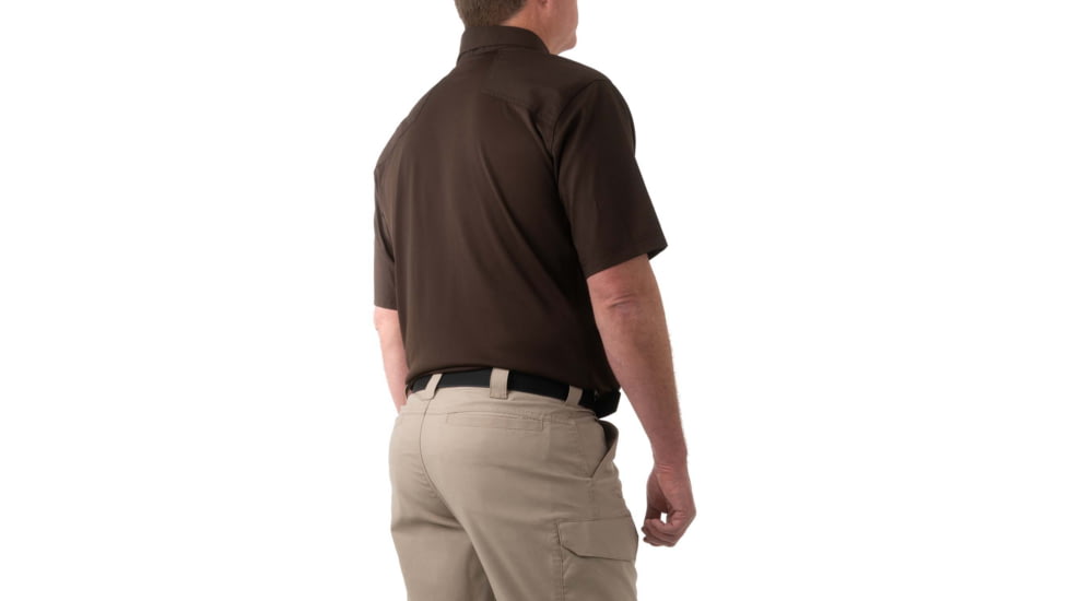 First Tactical V2 Pro Performance Short Sleeve Shirt, Tall - Mens, Kodiak Brown, Large, 112012-182-L-T