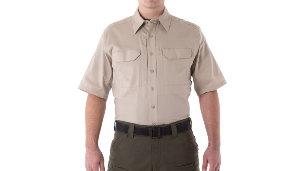 First Tactical V2 Tactical Short Sleeve Shirt - Mens, Khaki, 4XL, R, 112007-055-4XL-R