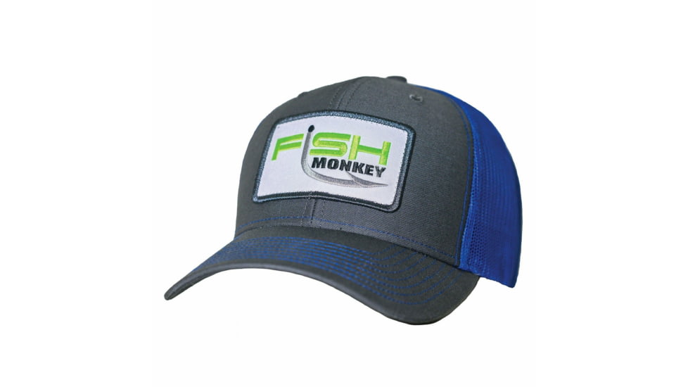 Fish Monkey Hat Mr Patch, Charcoal/Royal, One size, FM77-CHRL