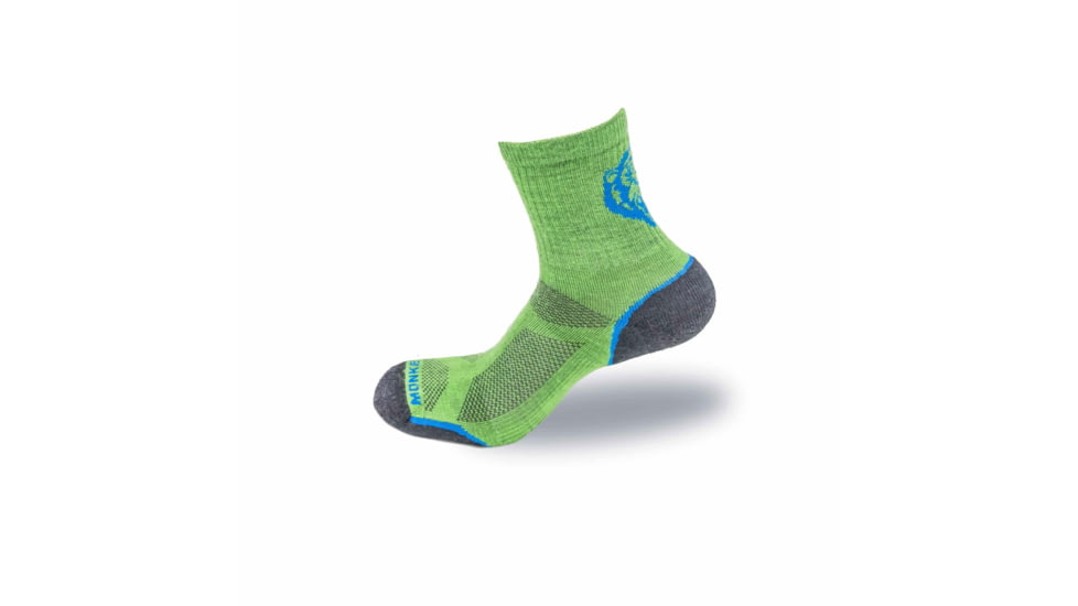 Fish Monkey Mini Crew Guide Series Socks, Lime, L, SM225-LME-L