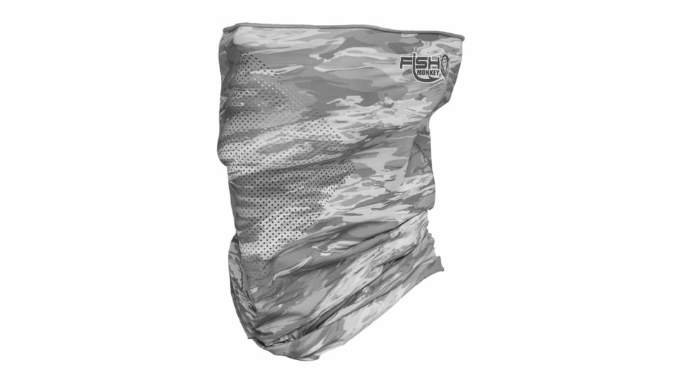 Fish Monkey Performance Face Guard, Grey Water Camo, One size, FM40-GREYWTRCAM