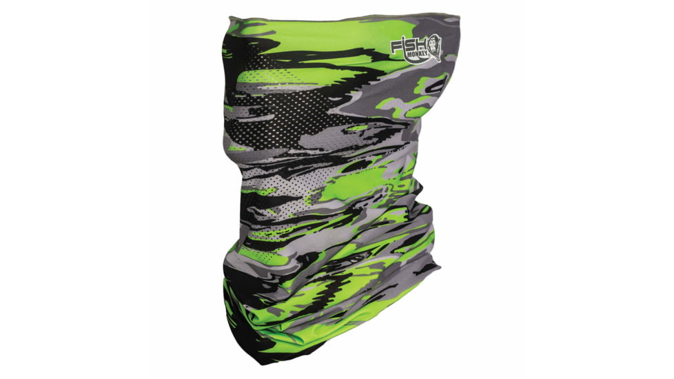Fish Monkey Performance Face Guard, Voodoo Swamp Neon Green, One size, FM40-VSG