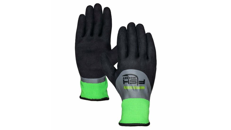 Fish Monkey Winter Gripper Glove, Hi-Vis Green, L/XL, FM51-WIN