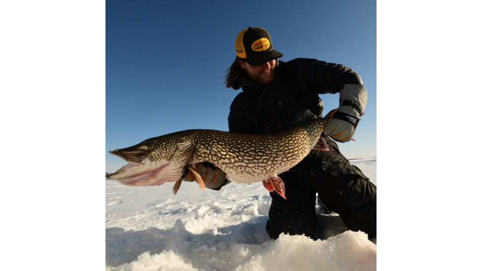 Fish Monkey Yeti Premium Ice Fishing Mitten, Yelow/Black/Grey, XL, FM36-GB-XL