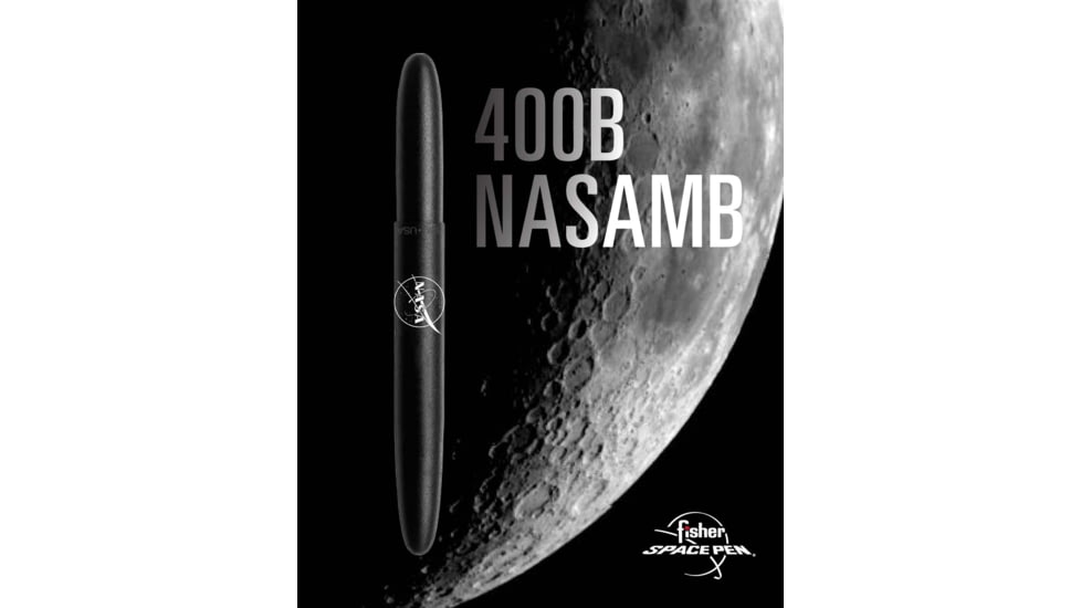 Fisher Space Pen Bullet Space Pen w/ NASA Meatball Logo, Matte Black, 400B-NASAMB