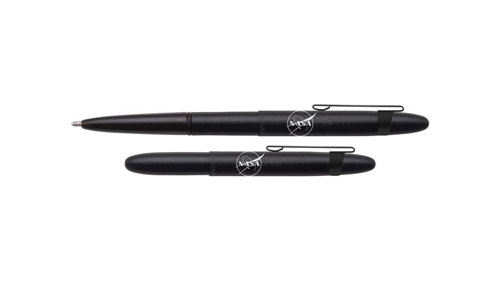 Fisher Space Pen Bullet Space Pen w/ NASA Meatball Logo &amp; Pocket Clip, Matte Black, 400BCL-NASAMB