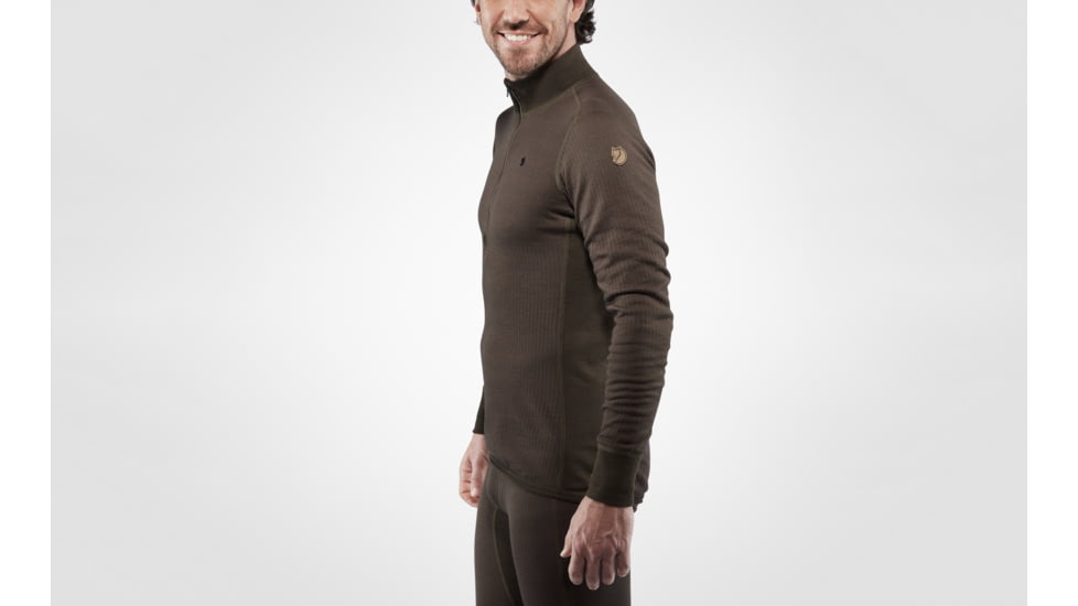 Fjallraven Varmland Woolterry Half Zip - Mens, Dark Olive, Large, F90838-633-L