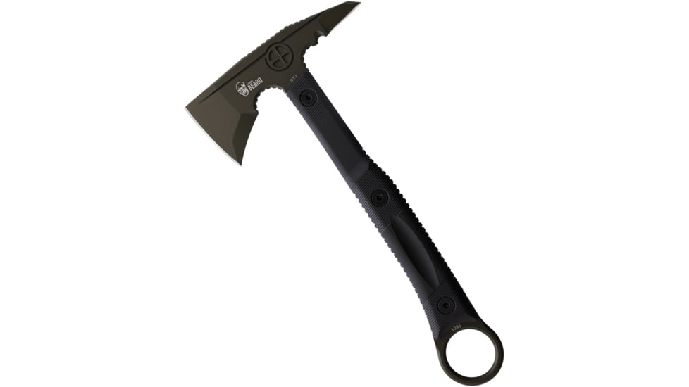 Flagrant Beard Templar Axe, 6.5 green Cerakote finish 1095HC steel axe head w, Black sculpted G10 handle, TEMPLAR AXE OD GREEN