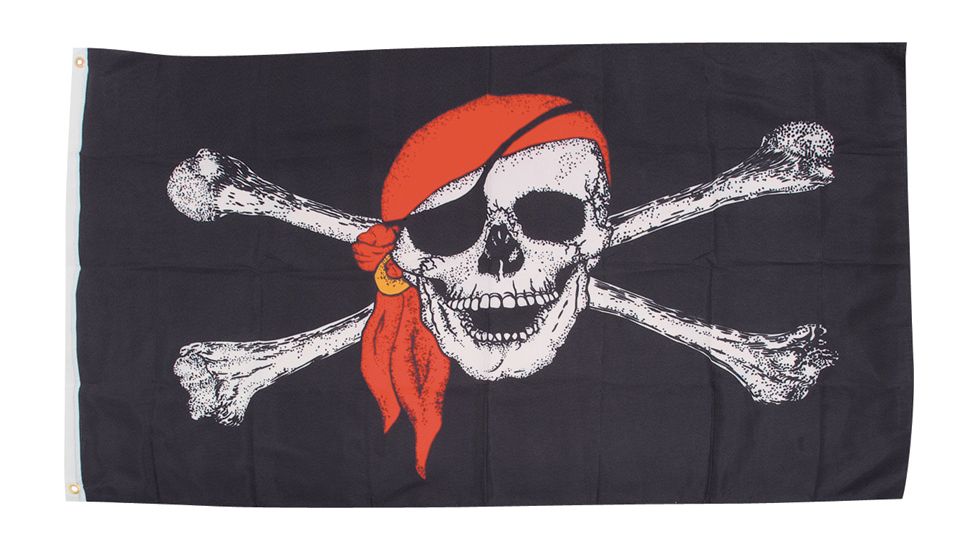 Flags Skull with Red Scarf Flag SU5780